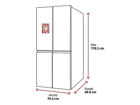 Hisense Frigorífico americano - Hisense RQ5P470SETE, Total No Frost, 178.5 cm, 483 l, WiFi, Inverter, Cristal Blanco - Imagen 2