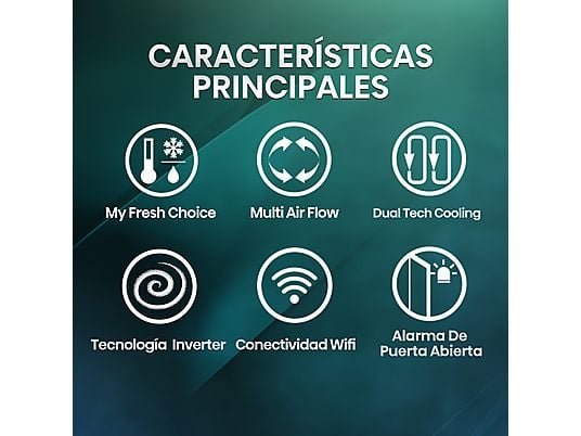 Hisense Frigorífico americano - Hisense RQ5P470SETE, Total No Frost, 178.5 cm, 483 l, WiFi, Inverter, Cristal Blanco - Imagen 4