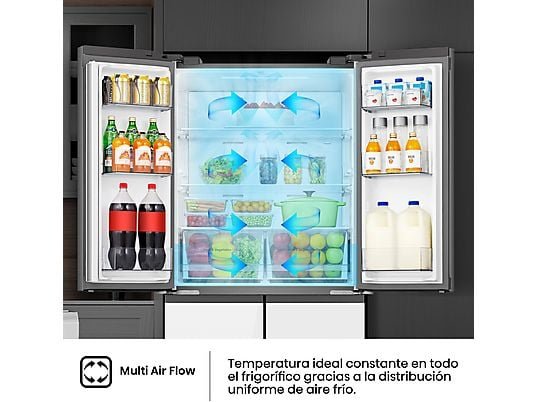 Hisense Frigorífico americano - Hisense RQ5P470SETE, Total No Frost, 178.5 cm, 483 l, WiFi, Inverter, Cristal Blanco - Imagen 8
