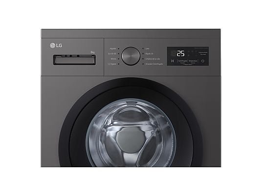 LG Lavadora carga frontal - LG F4A10S8NDK, 8 kg, 1400 rpm, 8 programas, Grafito Silver - Imagen 7