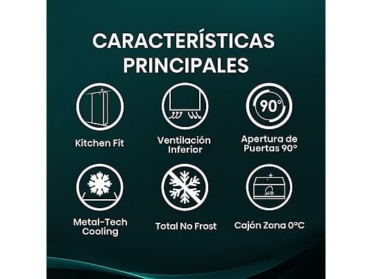 Hisense Frigorífico una puerta - Hisense RL3K370SEWE, No Frost, 185.6 cm, 372 l, Kitchen Fit, Wi Fi, Blanco - Imagen 4