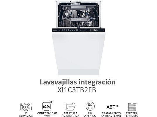Haier Lavavajillas integrable - Haier XI1C3TB2FB I-Pro Shine Series 4, 11 Servicios, 8 Programas, 44.8 cm, Tercera bandeja, Sin Panelar - Imagen 3