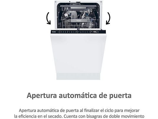 Haier Lavavajillas integrable - Haier XI1C3TB2FB I-Pro Shine Series 4, 11 Servicios, 8 Programas, 44.8 cm, Tercera bandeja, Sin Panelar - Imagen 4