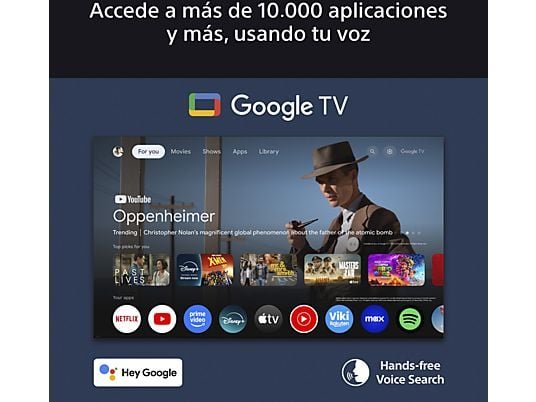 Sony TV LED 65" - Sony Bravia 3, Direct LED, 4K HDR Processor X1 con IA, Smart TV (Google TV), TDT HD, DVB-T2, Dolby Atmos/Vision, Chromecast, Eco, 65 - Imagen 7