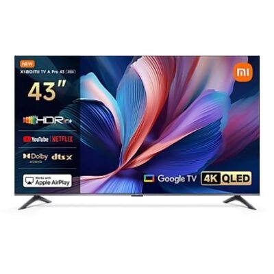 Xiaomi TV QLED 43″ – Xiaomi 43 A PRO, QLED 4K, Quad cortex A55, Smart TV, Google TV, Negro