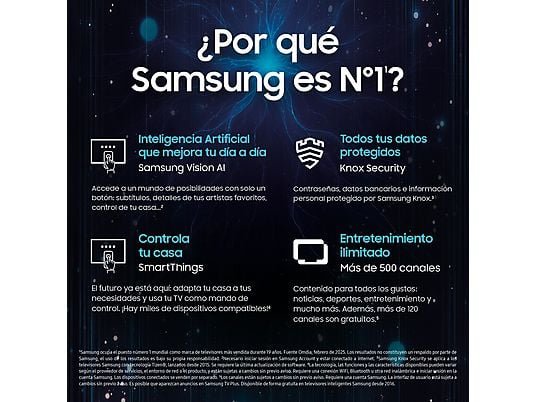 Samsung TV LED 32" - Samsung TU32H5005FKXXC, HD, Hyper Real, Smart TV, Negro - Imagen 7