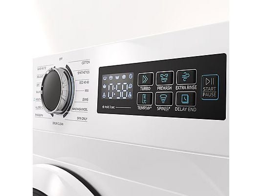 Midea Lavadora carga frontal - Midea MF110W90BA10/W-ES, 9 kg, A-10%,1400 rpm, 15 Programas, Motor Inverter, Blanco - Imagen 6