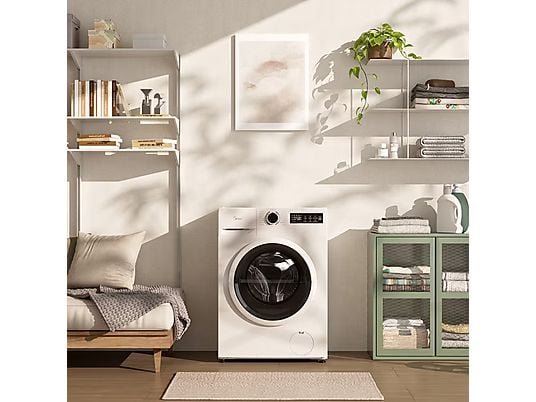 Midea Lavadora carga frontal - Midea MF110W90BA10/W-ES, 9 kg, A-10%,1400 rpm, 15 Programas, Motor Inverter, Blanco - Imagen 8