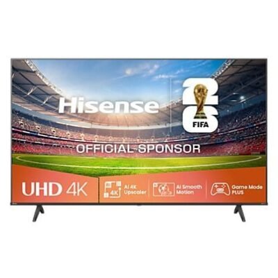 Hisense TV LED 50″ – Hisense 50A6Q, UHD 4K, Quad Core/MT9603, IA 4K Upscaler, Modo Juego Plus, Control por voz, Negro