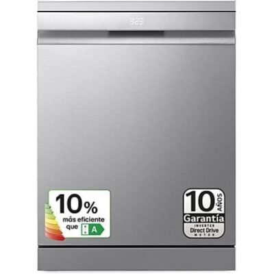 LG REACONDICIONADO Seminuevo Muy bueno Lavavajillas – LG DF587HVS, 10 servicios, 10 programas, 60 cm, Lavado a vapor, Acero antihuellas
