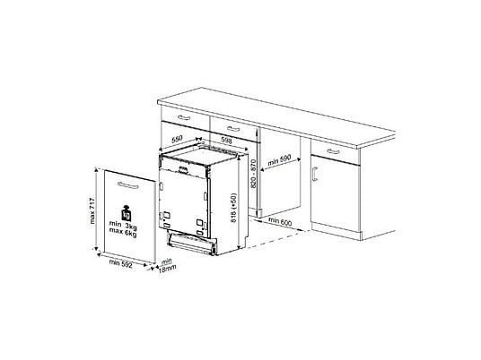 Beko Lavavajillas integrable - Beko BDIN38650C, 16 servicios, 8 programas, 60 cm, CornerIntense, DeepWash, Motor ProSmart, Sin panelar - Imagen 2
