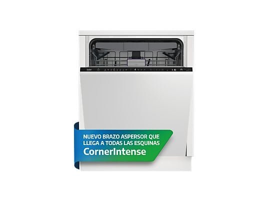 Beko Lavavajillas integrable - Beko BDIN38650C, 16 servicios, 8 programas, 60 cm, CornerIntense, DeepWash, Motor ProSmart, Sin panelar - Imagen 8