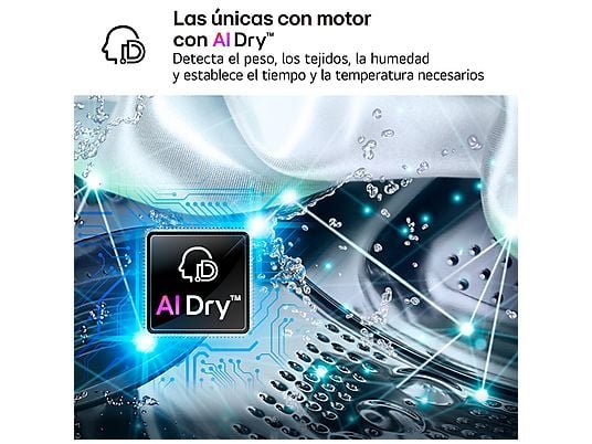 LG Secadora bomba de calor - LG RH18U8AVCW, 18 kg, 15 programas, 6 Motion™, Eco Hybrid™, Blanco - Imagen 8