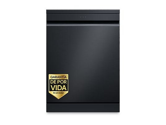 LG Lavavajillas - LG DF375HMS, 14 servicios, 10 programas, 60 cm, LED táctil, Tercera bandeja, TrueSteam™, QuadWash™, Acero negro grafito antihuellas