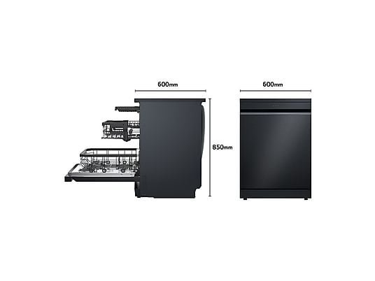 LG Lavavajillas - LG DF375HMS, 14 servicios, 10 programas, 60 cm, LED táctil, Tercera bandeja, TrueSteam™, QuadWash™, Acero negro grafito antihuellas - Imagen 3