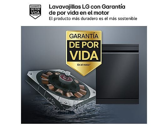 LG Lavavajillas - LG DF375HMS, 14 servicios, 10 programas, 60 cm, LED táctil, Tercera bandeja, TrueSteam™, QuadWash™, Acero negro grafito antihuellas - Imagen 4