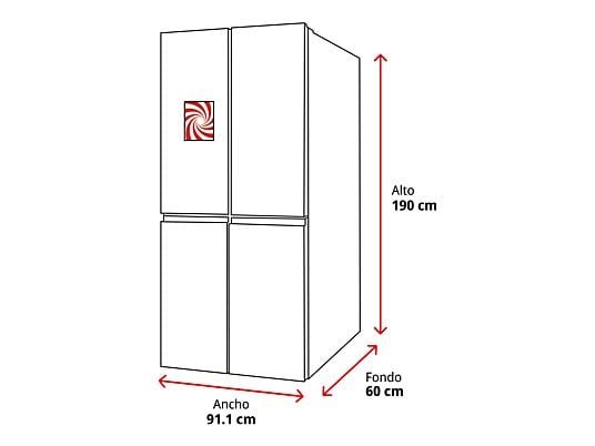 Hisense Frigorífico americano - Hisense RQ5P605NSVE, No Frost, 190 cm, 591 L, Kitchen Fit, Cajón de vacío, Cristal Inox - Imagen 2