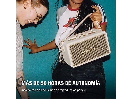 Marshall Altavoz bluetooth - Marshall Kilburn III, 90W, Bluetooth, 50h Autonomía, IP54, Cream - Imagen 2