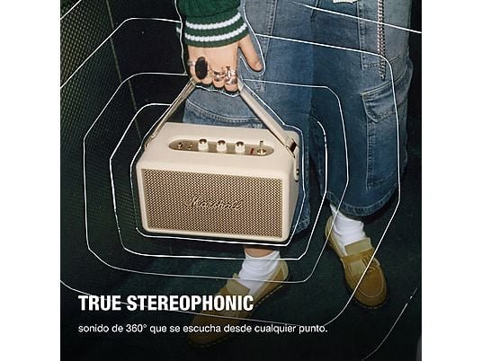 Marshall Altavoz bluetooth - Marshall Kilburn III, 90W, Bluetooth, 50h Autonomía, IP54, Cream - Imagen 3