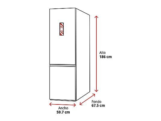 LG Frigorífico combi - LG GBBS514AMB, No Frost, 186 cm, 333 l, DoorCooling+™, FRESHBalancer™, Acero texturizado antihuellas - Imagen 2