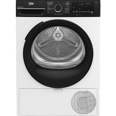 Beko Secadora bomba de calor – Beko BM3T48249W, 8 kg, 15 Programas, Motor ProSmart Inverter, Pantalla digital, AquaWave, Blanco