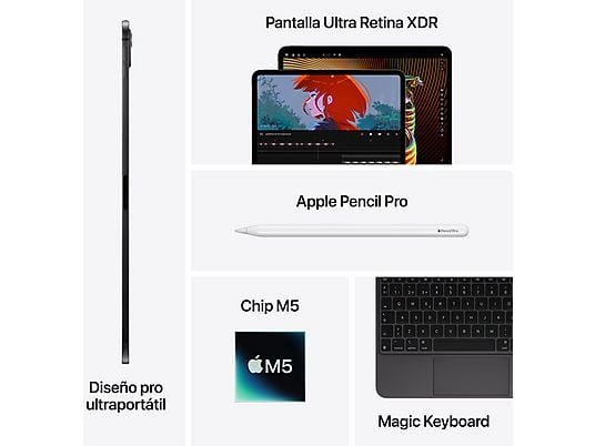 Apple iPad Pro (2025), 512GB, Negro espacial, 11", Chip M5, WiFi, 10GPU - Imagen 8