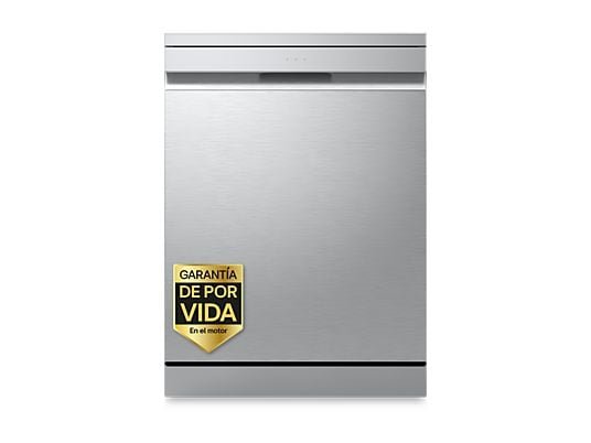 LG REACONDICIONADO Seminuevo Excelente Lavavajillas - LG DF375HVS, 14 servicios, 10 programas, 60 cm, LED táctil, Tercera bandeja, TrueSteam™, QuadWas