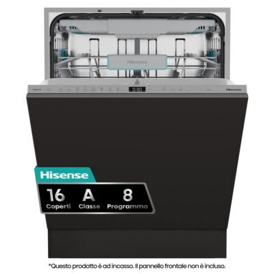 HISENSE Lavavajillas integrable 60 cm – HISENSE 746058, 16 servicios, 8 programas, 59,8 cm, No aplicable