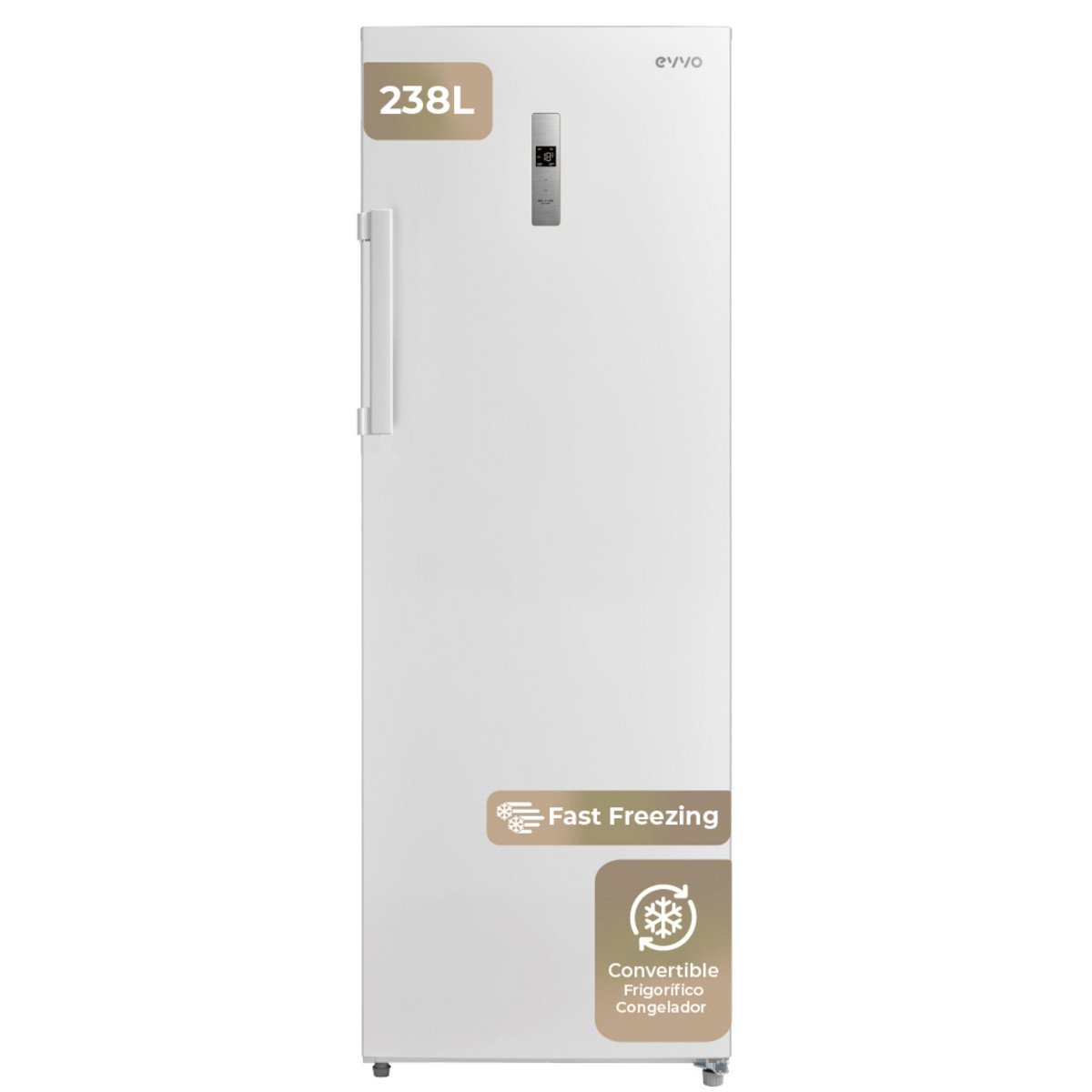 EVVO Congelador vertical - EVVO ICE 238, 1722 mm, Blanco