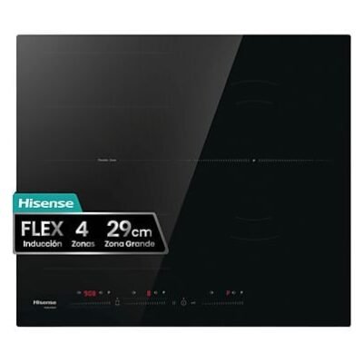 Hisense REACONDICIONADO Seminuevo Muy bueno Placa inducción – Hisense HI6352BSCE , 3 zonas, Zonas Flex, Zona XL 29 cm, 7400W, 59 cm, Negro