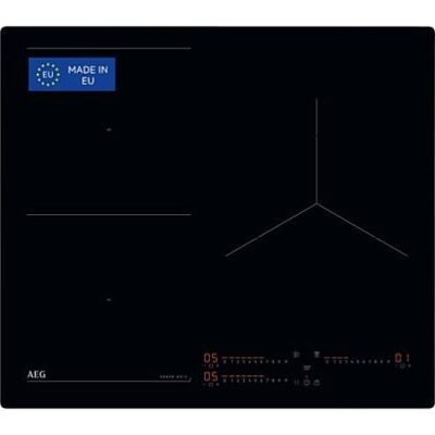 AEG Placa inducción – AEG TI63IQ10IB, 3 zonas, Zona grande 28 cm, Función Puente, 58 cm, Negro