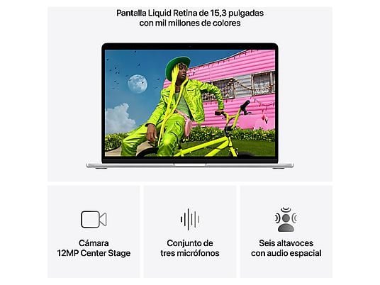 Apple MacBook Air (2026) 15.3" Retina, Chip M5 Apple, CPU de 10 núcleos, GPU de 10 núcleos, 24GB RAM, 1TB SSD, Plata, Sin cargador - Imagen 5
