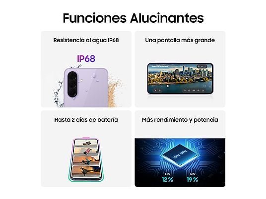 Samsung Móvil - Samsung Galaxy A37, Blanco, 256 GB, 8 GB RAM, 6.7" FHD+, Exynos 1480, 5000 mAh, Android 16 - Imagen 7
