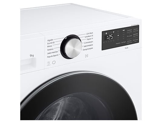 LG Lavadora carga frontal - LG F4X5009TLC, 9 kg, 1400 rpm, 12 programas, TurboWash 360º, Clase A-40%, Blanco - Imagen 6