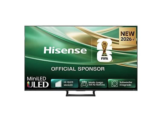 Hisense TV Mini LED 65" - Hisense 65E8S, UHD 4K, Quad Core / MT9618, Total HDR, Subwoofer integrado, IA 4K, Negro