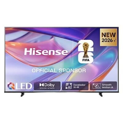 Hisense TV QLED 65″ – Hisense 65E7S, QLED 4K, Escalador 4K IA, Modo Juego Plus, Dolby Visión IQ, Negro