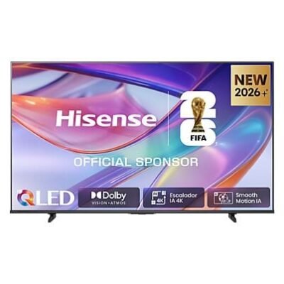 Hisense TV QLED 50″ – Hisense 50E7S, QLED 4K, Escalador 4K IA, Modo Juego Plus, Dolby Visión IQ, Negro