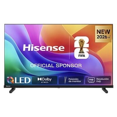 Hisense TV QLED 40″ – Hisense 40A5S, Full-HD, Posición de monitor, Modo Juego, Modo Deportes IA, Negro