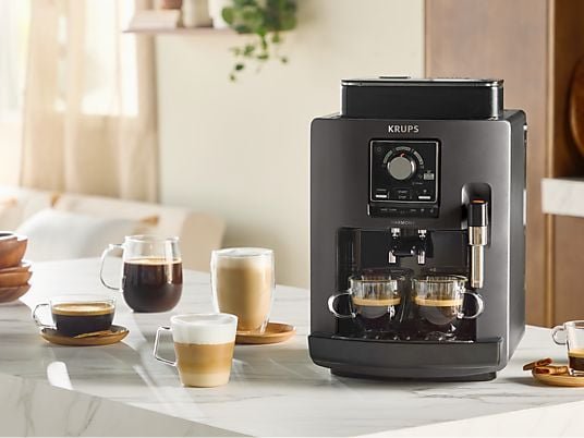 Krups Cafetera superautomática - Krups Intensity EA50K9, 4 bebidas, Espumador de leche manual, Granos de cafe, 15 bares, 1.7l, 2 Tazas, Compacta, negr - Imagen 3