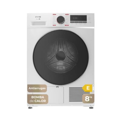 EVVO Secadora bomba de calor – EVVO S8 E, 8 kg, 16 programas, Blanco