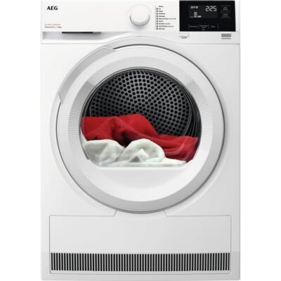AEG Secadora bomba de calor – AEG Serie 7000 SensiDry TR718EAOB, 8 kg, Blanco