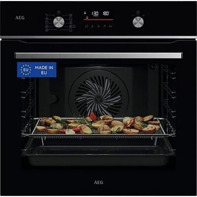REACONDICIONADO Seminuevo Muy bueno Horno – AEG GS6PB51FAB, Multifunción, Pirolítico, 71 l, Sonda térmica, AirFry, 60 cm, Negro