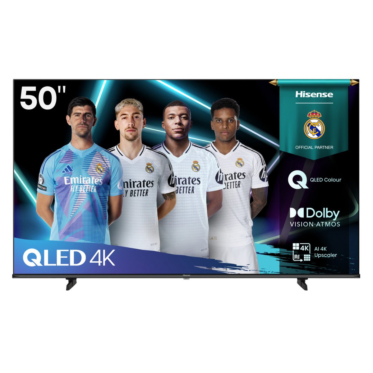 HISENSE TV QLED 50" - HISENSE 50E7Q, UHD 4K, Quad Core/MT9603, Smart TV, DVB-T2 (H.265), Negro