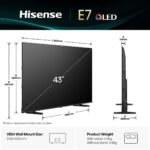 HISENSE TV QLED 43" - HISENSE 43E7Q, QLED 4K, Quad Core/MT9603, Smart TV, DVB-T2 (H.265), Negro - Imagen 2
