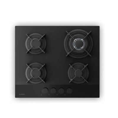 KLARSTEIN Placa de gas – KLARSTEIN Velaire, 4 zonas, 60 cm, Negro