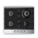 KLARSTEIN Placa de gas - KLARSTEIN Verosteel, 4 zonas, 58,40 cm, Plata