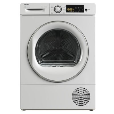 Secadora bomba de calor – SAUBER SERIE 5-DR8025V, Bomba de calor con refrigerante R290, 8 kg, 15 programas, Blanco