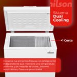 Congelador horizontal - NILSON NCH1500EDC, 142 l, 85 cm, Blanco - Imagen 5