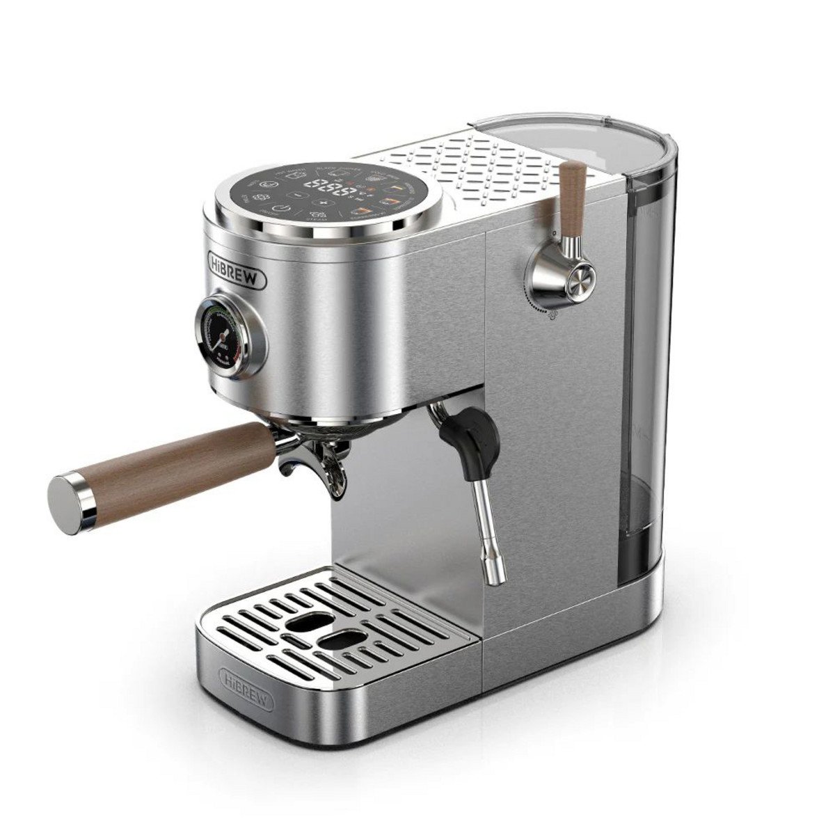 HIBREW Cafetera espresso manual - HIBREW H13, 20 bar, 2100 W, plata