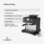 KLARSTEIN Cafetera espresso - KLARSTEIN GrandPressoTouch, 1530 W, Negro - Imagen 6